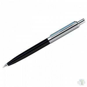 Ручка шариковая Luxor "Gemini" синяя, 1,0мм корпус черный/хром, кнопочный механизм