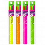 Линейка пластиковая для ЛЕВШЕЙ 16 см Neon 4цв. ЛН06 Стамм {Россия}