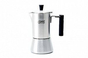 5392 GIPFEL Гейзерная кофеварка AZZIMATO 200мл/4 чашки Материал: S/S 18/8, S/S 18/0, ручка: нейлон+s/s