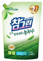 CJ Lion Средство для мытья посуды Chamgreen С ароматом зеленого чая, мягкая упаковка, 1340 мл