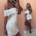 Платье кружевное белое