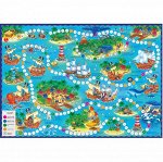 Игра-ходилка с фишками. В поисках сокровищ. Пираты. 59,5х42 см. ГЕОДОМ