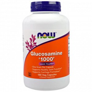Глюкозамин Now Foods, Глюкозамин 1000, 180 капсул. Глюкозамин является важным строительным компонентом для формирования гликозаминогликанов (ГАГ) и протеогликанов — основных компонентов хрящевой ткани