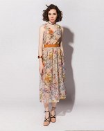 201 - 4SS1700 - 266 - 01LS013LBG/FL. 42/XS  Платье, жен., бежевый принт, Personage Elite
