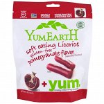 YumEarth, Мягкая пищевая безглютеновая гранатовая лакрица + вкусная, 5 унций (142 г)