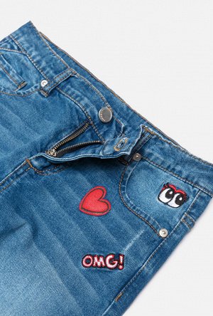 Брюки джинсовые детские для девочек Queen синий