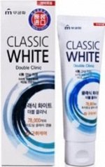 Зубная паста «Classic White» -Отбеливающая зубная паста двойного дествия с микрогранулами с ароматом мяты и ментола, туба 110 гр