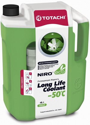 Антифриз TOTACHI NIRO LLC GREEN -50°C Гибридн. 4л