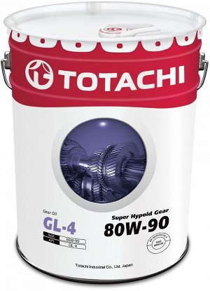 Масло трансмиссионное TOTACHI Super Hypoid Gear GL-4 п\синт 80W90 20л