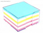 блок бумаги д/записей 9*9*5см цветной в пласт боксе ЭКОНОМ БЗ57 580822