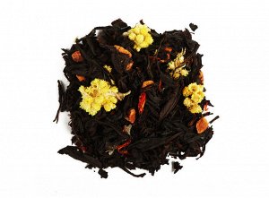 чай Смесь классических сортов чёрного чая, огненный сафлор, бессмертник, кусочки яблока, ароматические масла.