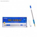 ручка шариковая MunHwa MC Gold рез.упор, 0.5мм синяя MC-02 1088418