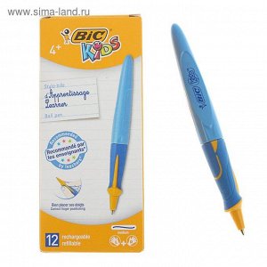 Ручка шариковая обучающая BIC Kids BP Twist Boy Blu, стержень синий сменный, корпус синий