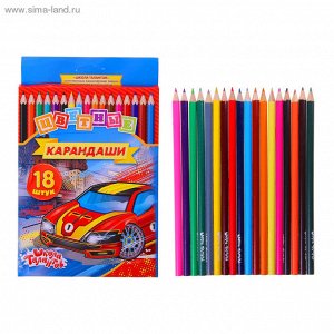 Карандаши 18 цветов Школа талантов Машинка