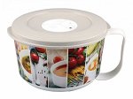 КОНТЕЙНЕР-КРУЖКА ДЛЯ БУЛЬОНА С ДЕКОРОМ 1,1Л (красный)