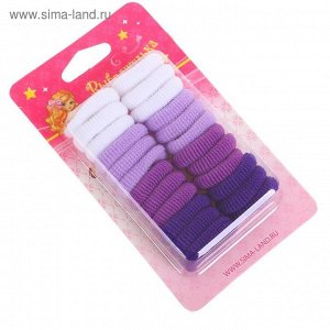 Резинки для волос "Малышка" (набор 24 шт.), фиолет