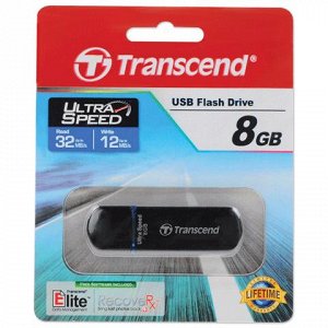 Флэш-диск 8GB TRANSCEND JetFlash 600 USB 2.0, черный, TS8GJF