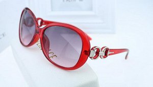 Солнцезащитные очки красные с кольцами на дужках