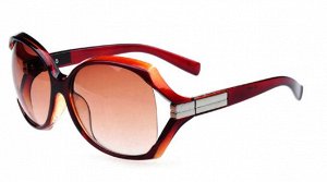 Солнцезащитные очки прозрачно-коричневые с серебряными вставками на дужках
