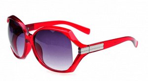 Солнцезащитные очки красные с серебряными вставками на дужках