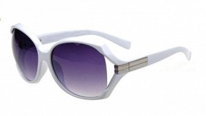 Солнцезащитные очки белые с серебряными вставками на дужках