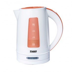 Чайник 10848-ZM Чайник ZIMBER, пластиковый, дисковый, 1.7 л, белый-оранжевый