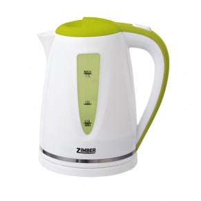 Чайник 10850-ZM Чайник ZIMBER, пластиковый, дисковый, 1.7 л, белый-зеленый