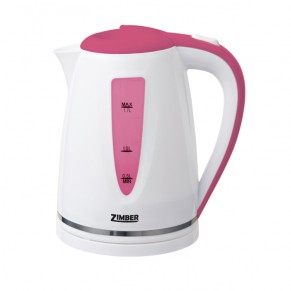 Чайник 10853-ZM Чайник ZIMBER, пластиковый, дисковый, 1.7 л, белый-розовый