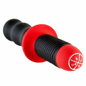 ToyFa Black&Red Рельефный анальный вибратор 15 см, черный