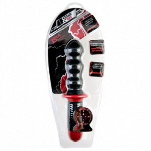 ToyFa Black&Red Рельефный анальный вибратор 15 см, черный