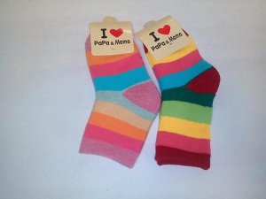 Носки махровые в полоску разноцветные