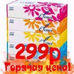 Бумажные двухслойные салфетки ELLEMOI 200 шт (спайка 5 пачек)