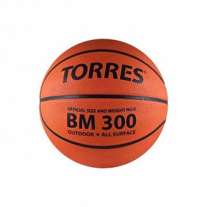 Мяч баскетб. TORRES BM300 арт. B00013 р.3 рез.нейл.корд.бут.камера темнооранж-черн