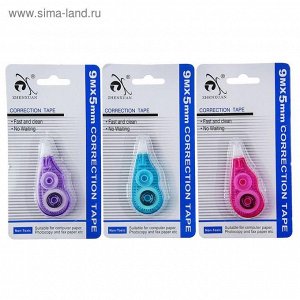 Корректор-лента 9м*5мм ZHEN XUAN на блистере прозр-тонир МИКС 711070