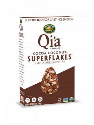 Qi’a Superfood. Cocoa Coconut Superflakes Чиа Суперфуд. Органические хлопья с какао и кокосом 284 гр