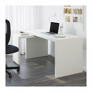 МАЛЬМ Письменный стол с выдвижной панелью, белый