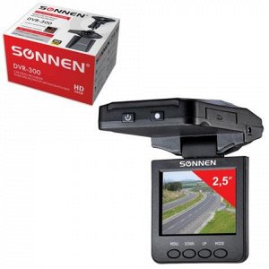 Видеорегистратор автомоб. SONNEN DVR-300, HD, 120°, экран 2,