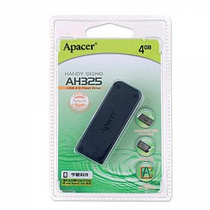 Флэш-диск 4GB APACER Handy Steno AH325 USB 2.0, черный, AP4G