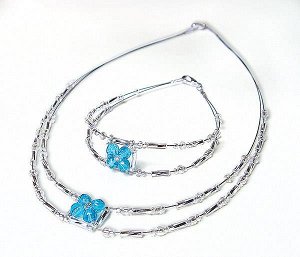 Набор  "Камелия" (ожерелье+браслет) АА 04-099