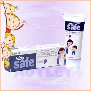 CJ Lion Детская зубная паста &quot;Kids Safe&quot; со вкусом винограда, от 3-х до 12 лет, 90 гр