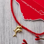 Красная нить из Иерусалима  с амулетом &quot;Дельфины&quot;