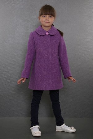 Пальто детское демисезонное 7-507-913  (сирень/люрикс)