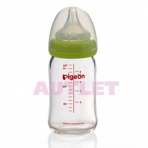 Бутылочка для кормления PIGEON Перистальтик Плюс с широким горлом, 160 мл (стекло)