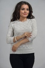 Футболка w444. Молочный. Вязаный трикотаж