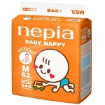 Детские подгузники &quot;Nepia Baby Nappy&quot; (для мальчиков и девочек) 63шт 6-12кг (Размер М)