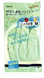 Виниловые перчатки TOWA (Япония) без покрытия внутри средней_толщины (M/голубой)