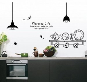 Стикер декор на стены "Уютная кухня"" с фоторамками