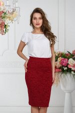 Юбка Жаккард нарезинке № 3.Цвет:бордовый