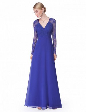 Утонченное и изысканное синее вечернее платье