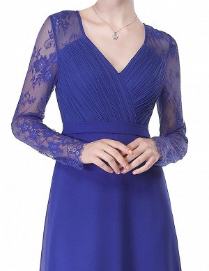 Утонченное и изысканное синее вечернее платье